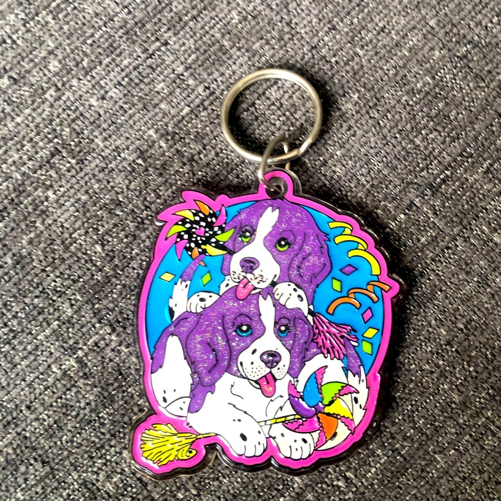 Vintage Lisa Frank Puppy Keychain